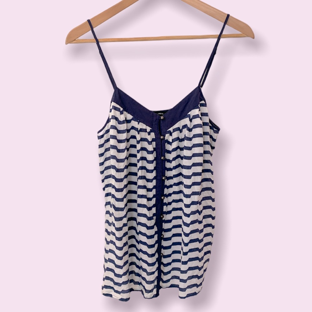 ⚓️Striped button up tank⚓️